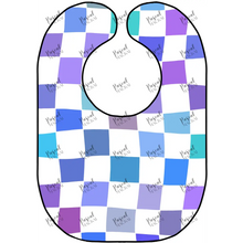 Load image into Gallery viewer, Retro Art Bibs Blue Grid