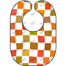 Load image into Gallery viewer, Retro Art Bibs Orange Grid
