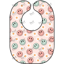 Load image into Gallery viewer, Retro Bibs Aqua Smiley