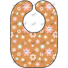 Load image into Gallery viewer, Retro Bibs Brown Smiley