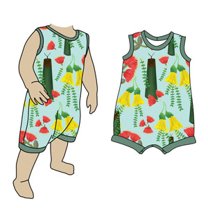 Tank Shorts Romper Pohutukawa