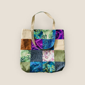 Retro Patchwork Tote Bag