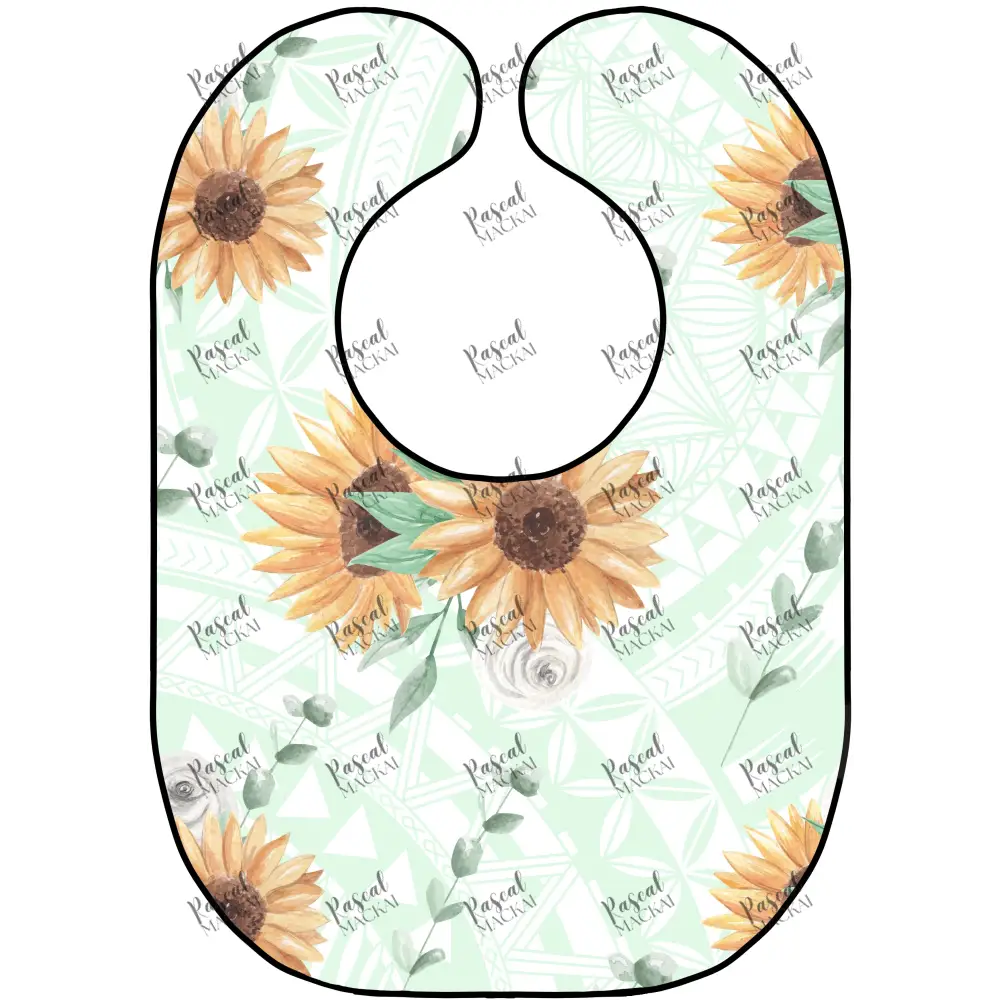 Floral Green Sunflower Bibs