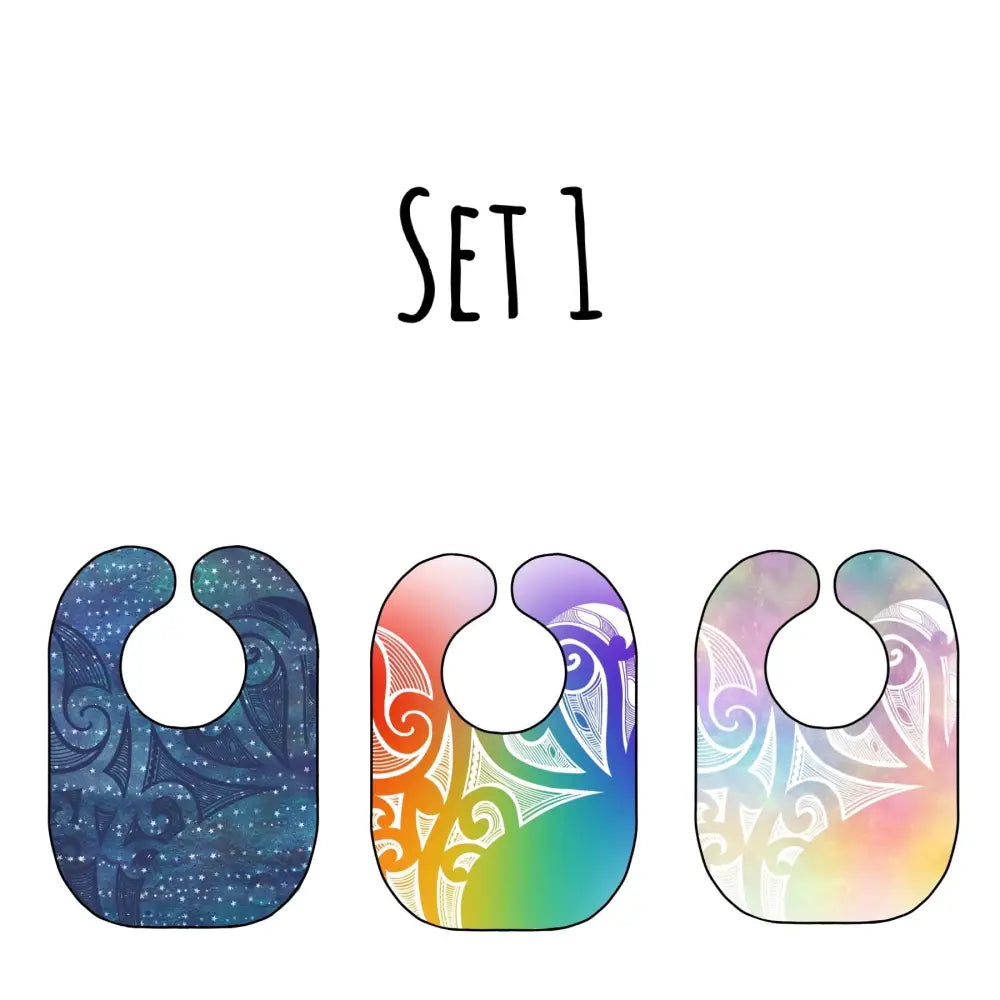 Galaxy Rainbow Maori Baby Bibs