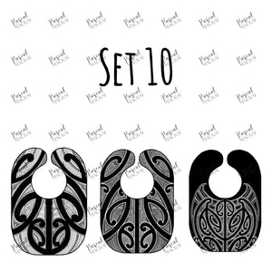 Black and white maori bibs