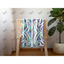 Load image into Gallery viewer, New Design Minky Baby Blankets Pre Order Paua On White Blanket
