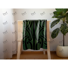 Load image into Gallery viewer, New Design Minky Baby Blankets Pre Order Pounamu On Black Blanket

