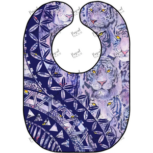 Polynesian Design Animal Bibs Purple Tiger