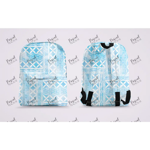 Pre Order Maori And Polynesian Pastel Backpacks Light Blue Design 3