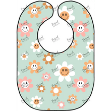 Load image into Gallery viewer, Retro Bibs Aqua Smiley Scattered
