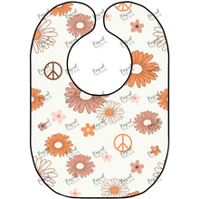 Load image into Gallery viewer, Retro Bibs Peace Flowers
