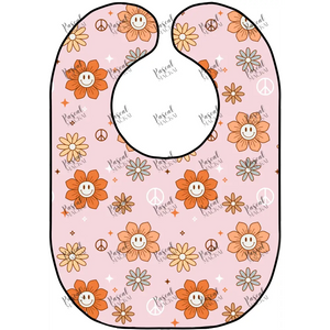 Retro Bibs Pink Flowers