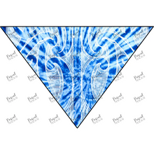 Load image into Gallery viewer, Tie dye bib in blues with Maori design
